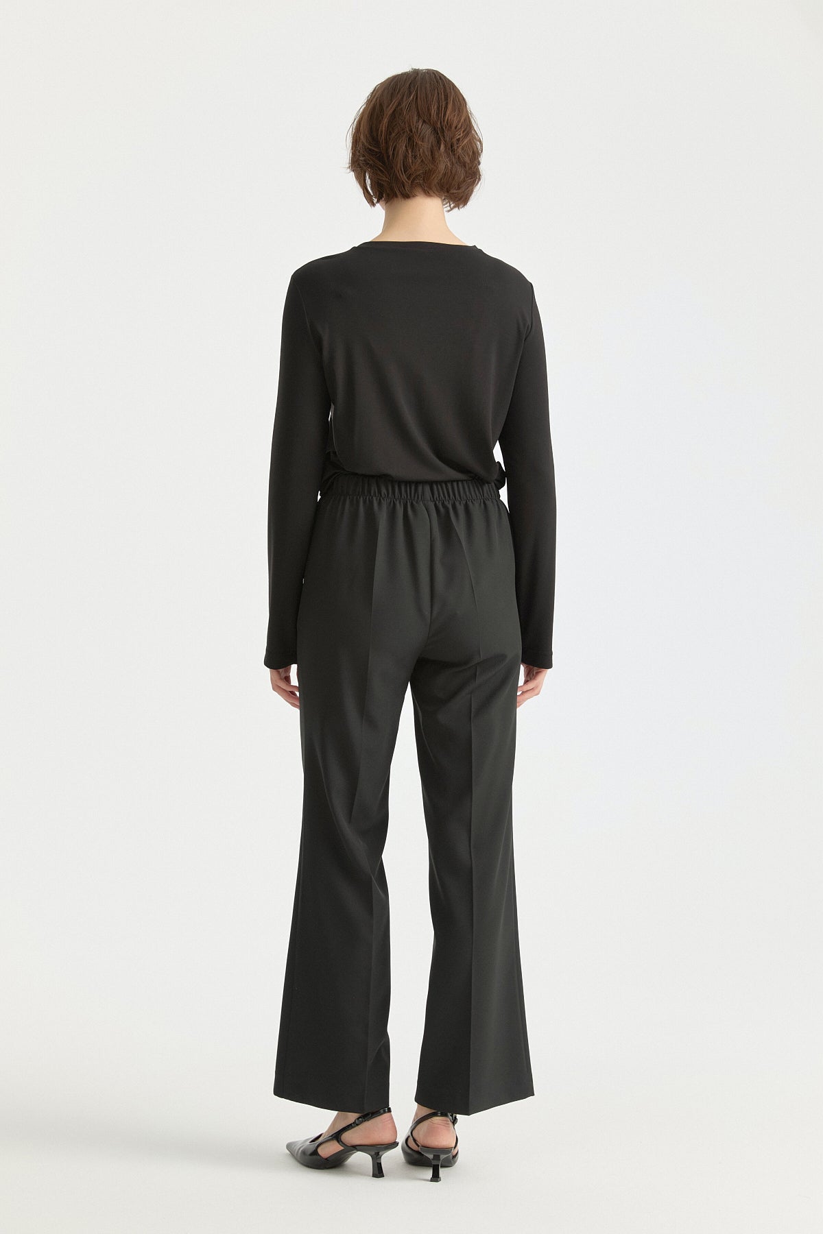 Büyük Beden Basic Örme Rayon Bluz - Siyah