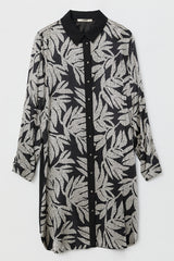 Büyük Beden Desenli Tunik - Siyah
