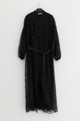 Plus Size Abaya Set with Dress - Black