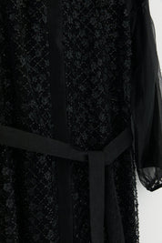 Plus Size Abaya Set with Dress - Black