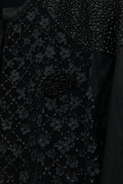 Plus Size Abaya Set with Dress - Black