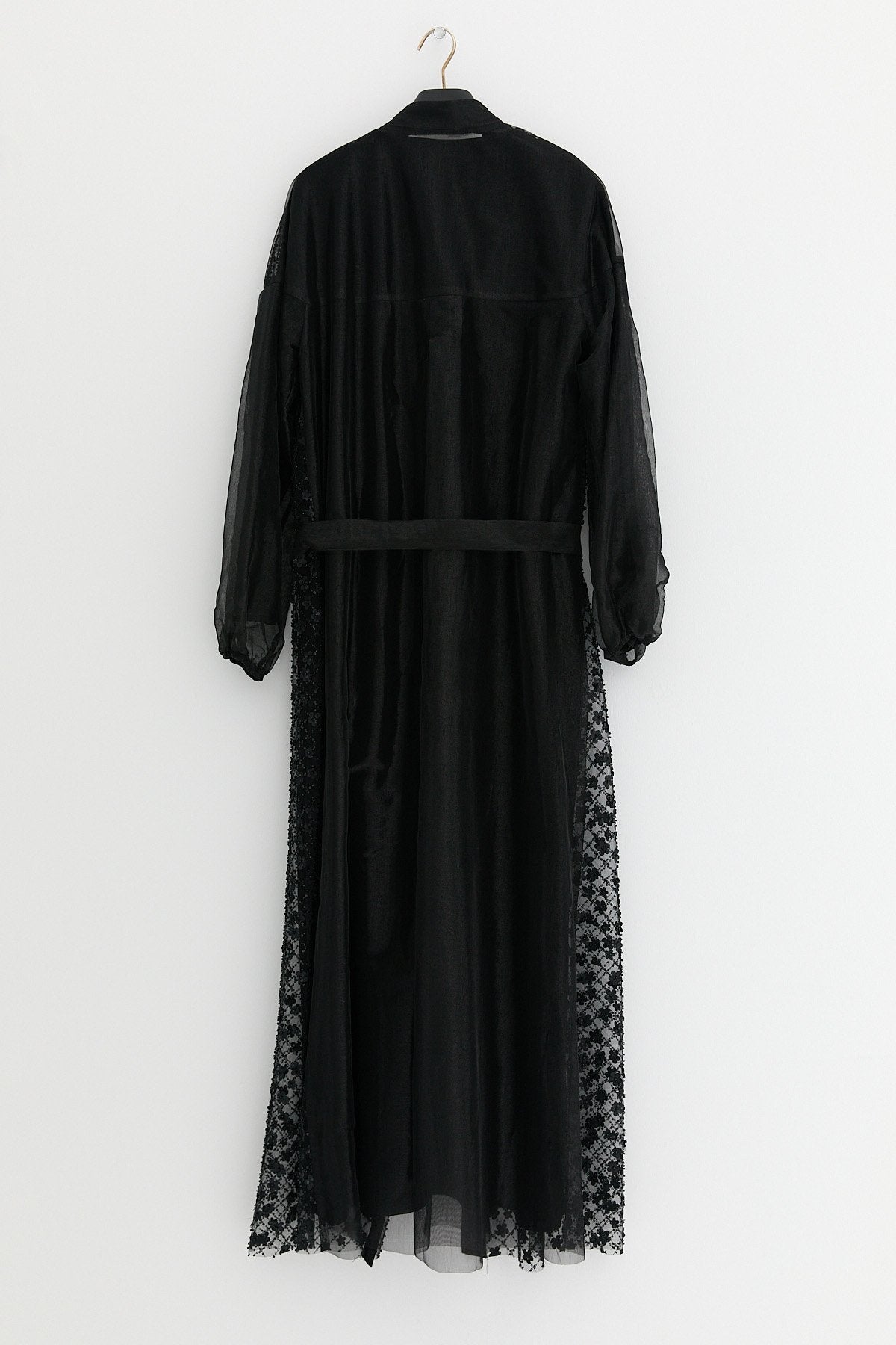 Plus Size Abaya Set with Dress - Black