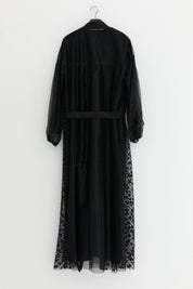 Plus Size Abaya Set with Dress - Black