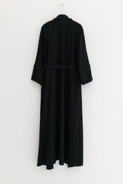Plus Size Pearl Embellished Abaya Set - Black
