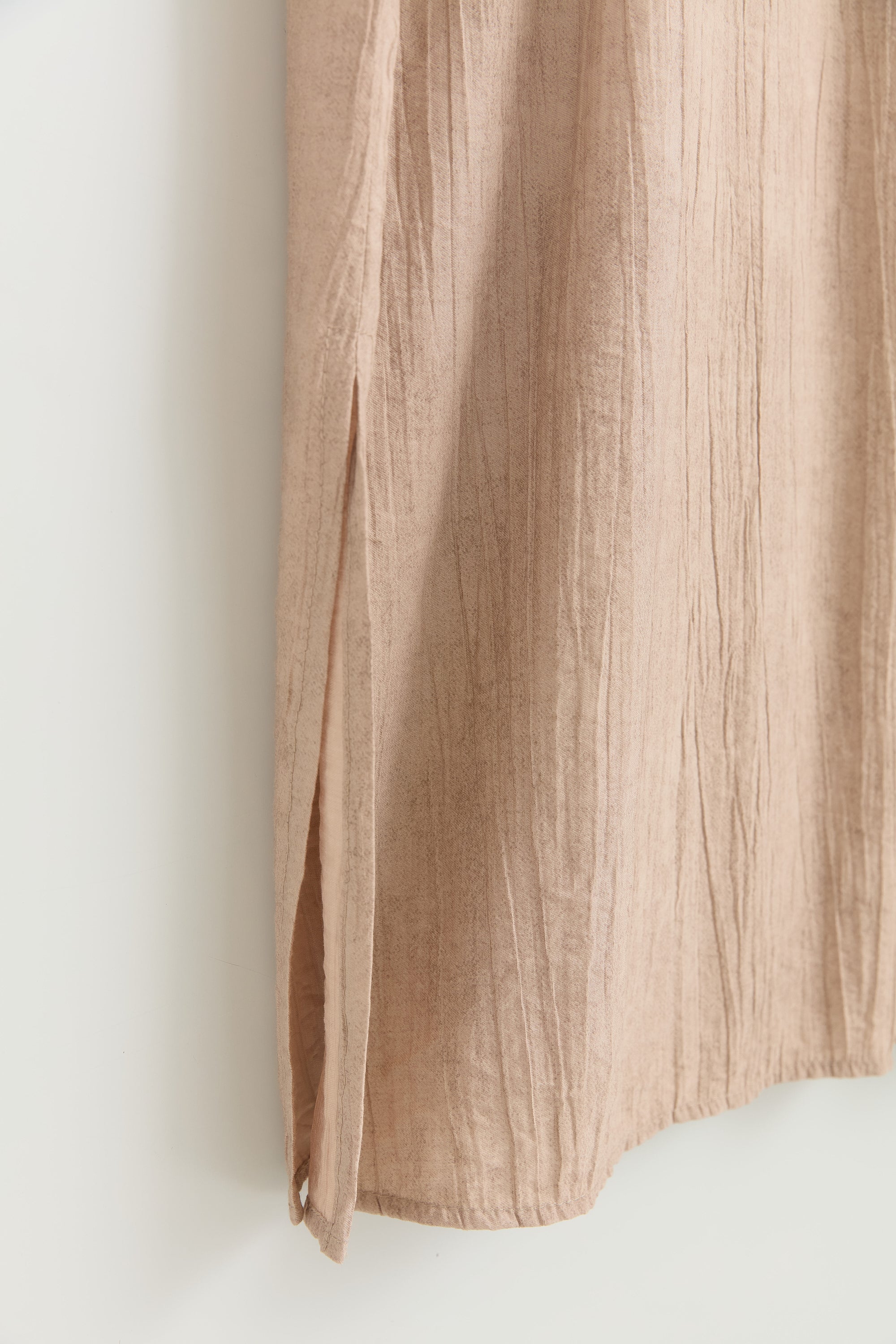 Büyük Beden Kolu Ayarlamalı Safari Rayon Tunik - Bej