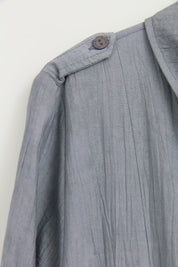 Büyük Beden Kolu Ayarlamalı Safari Rayon Tunik - Gri