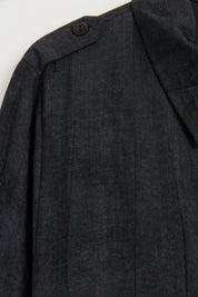 Büyük Beden Kolu Ayarlamalı Safari Rayon Tunik - Siyah