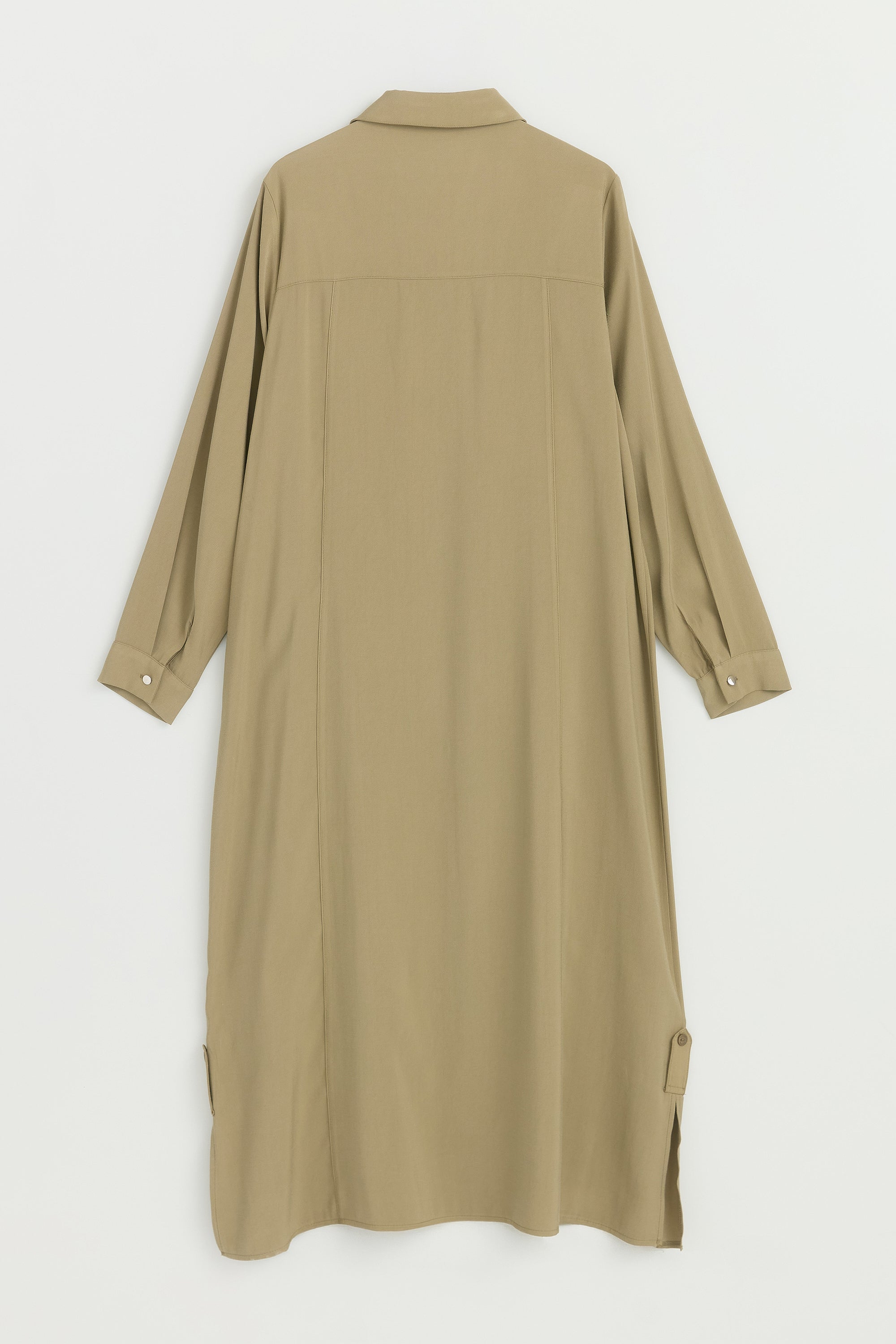 Büyük Beden Kolu Ayarlamalı Safari Rayon Tunik - Siyah