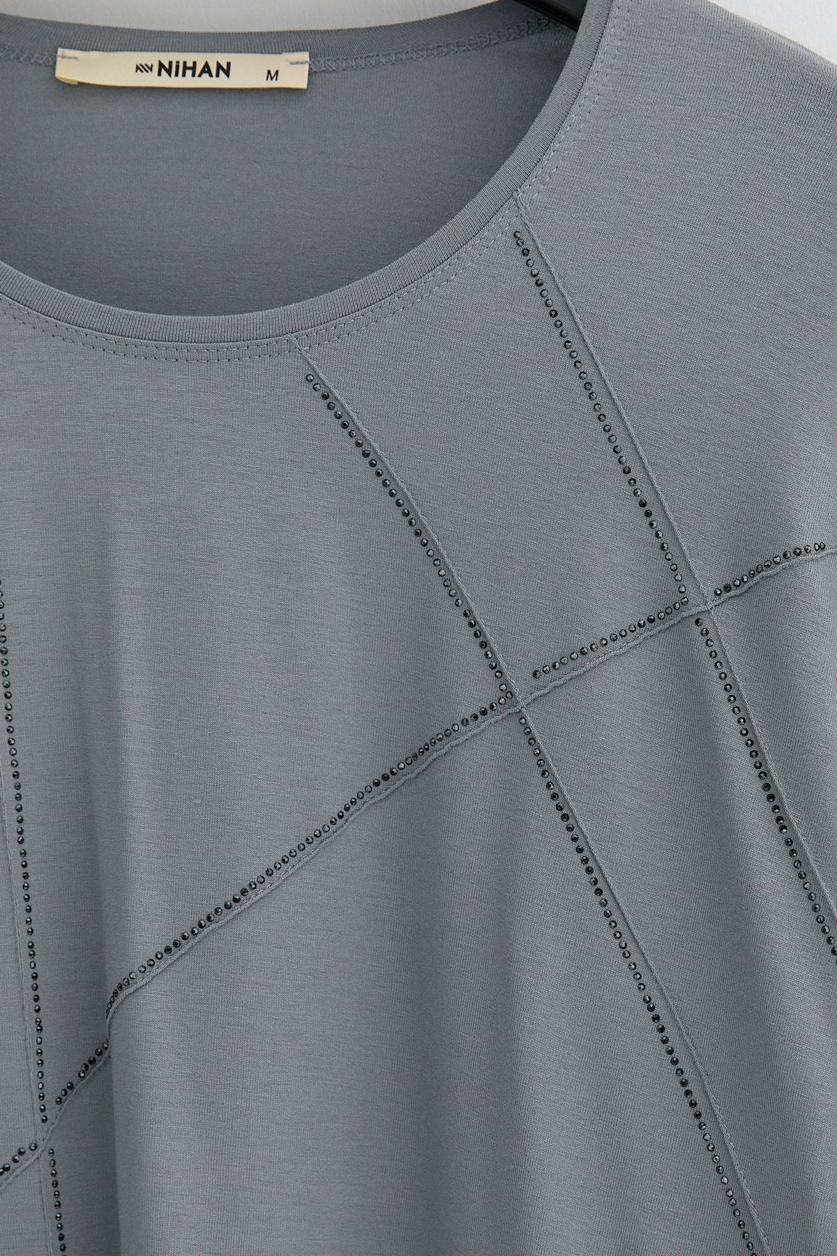Plus Size Cotton Blouse - Grey