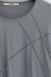 Plus Size Cotton Blouse - Grey