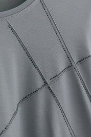 Plus Size Cotton Blouse - Grey