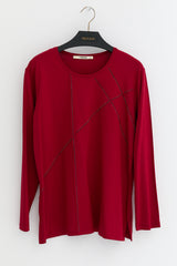Plus Size Cotton Blouse - Red