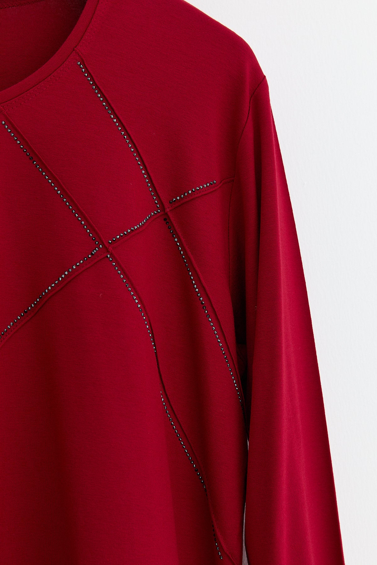 Plus Size Cotton Blouse - Red