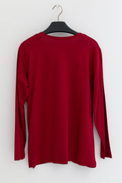 Plus Size Cotton Blouse - Red
