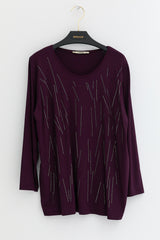 Plus Size Cotton Blouse - Plum