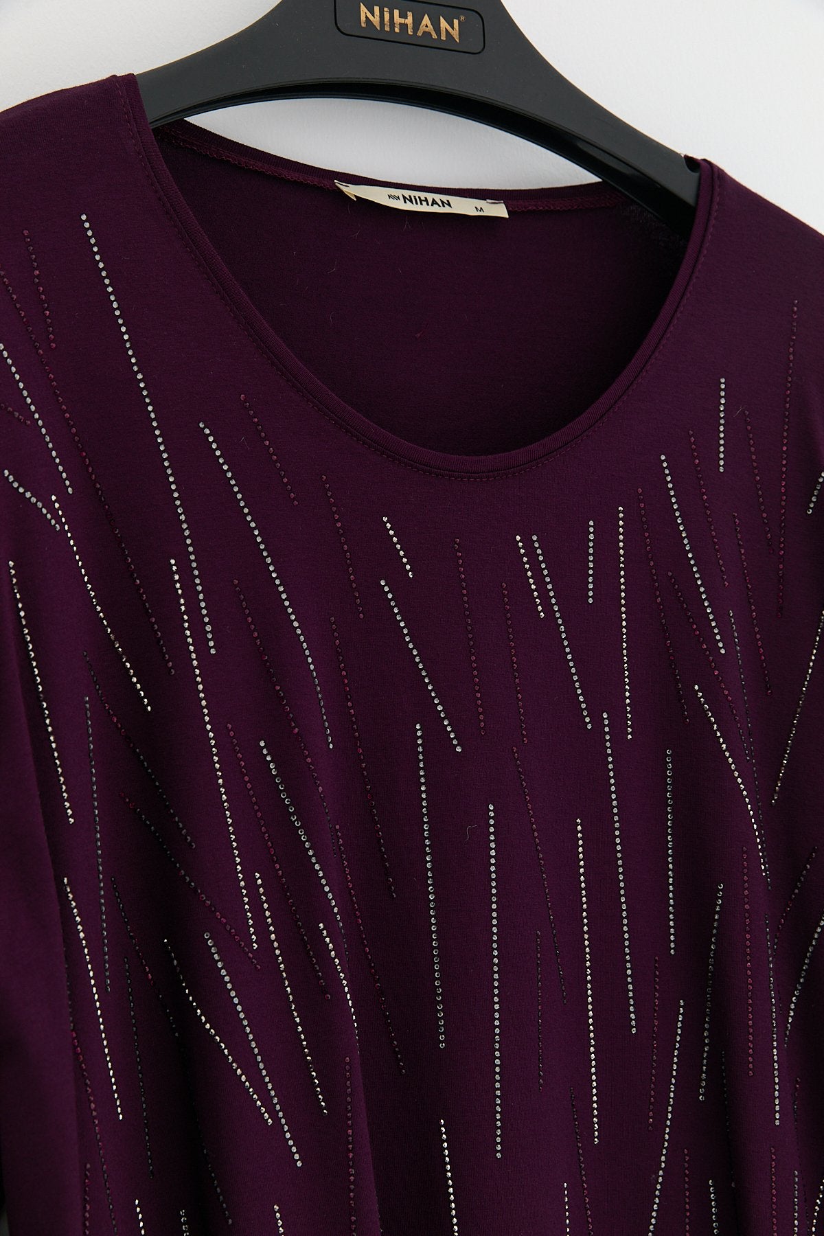 Plus Size Cotton Blouse - Plum