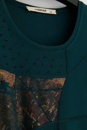 Plus Size Cotton Blouse - Petrol