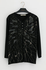 Plus Size Cotton Blouse - Black