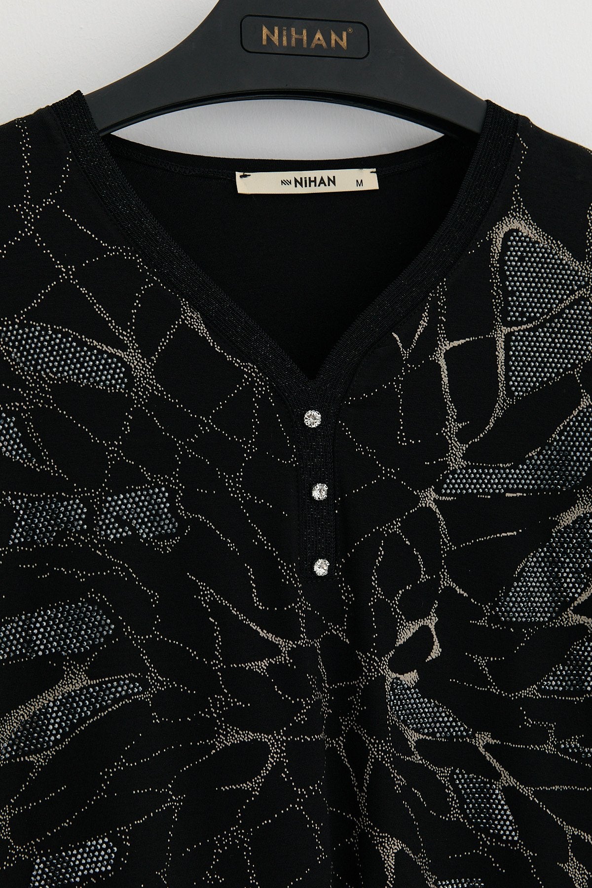 Plus Size Cotton Blouse - Black