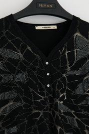 Plus Size Cotton Blouse - Black