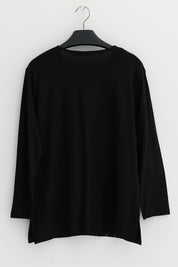 Plus Size Cotton Blouse - Black