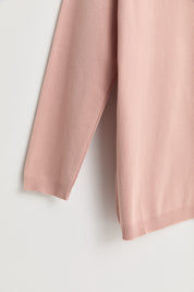 Plus Size Polo Collar Button-Down Viscose Sweater - Powder Pink