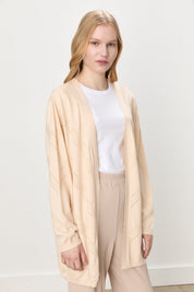 Büyük Beden Rayon Hırka - Ekru