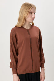 Plus Size Rayon Sweater - Brown