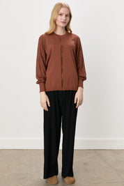 Plus Size Rayon Sweater - Brown