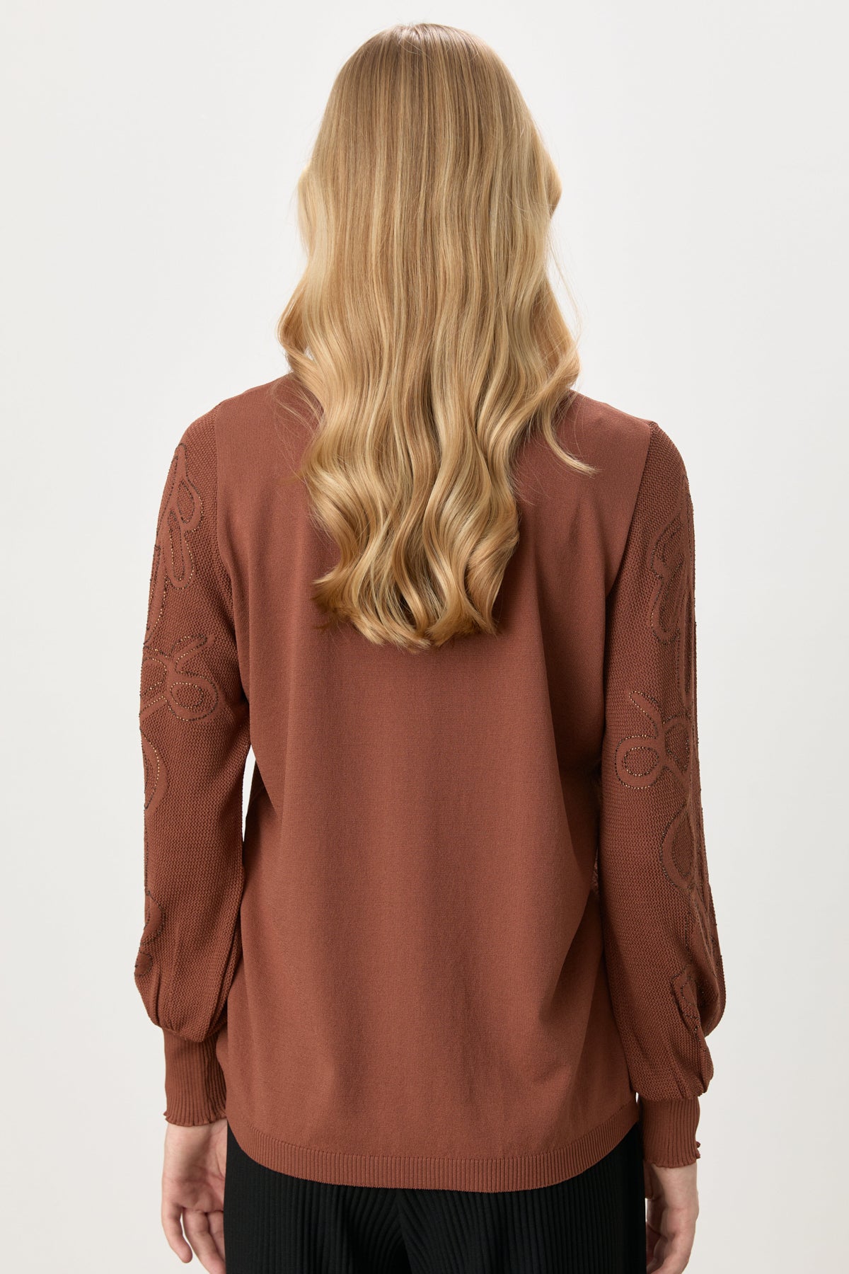 Plus Size Rayon Sweater - Brown