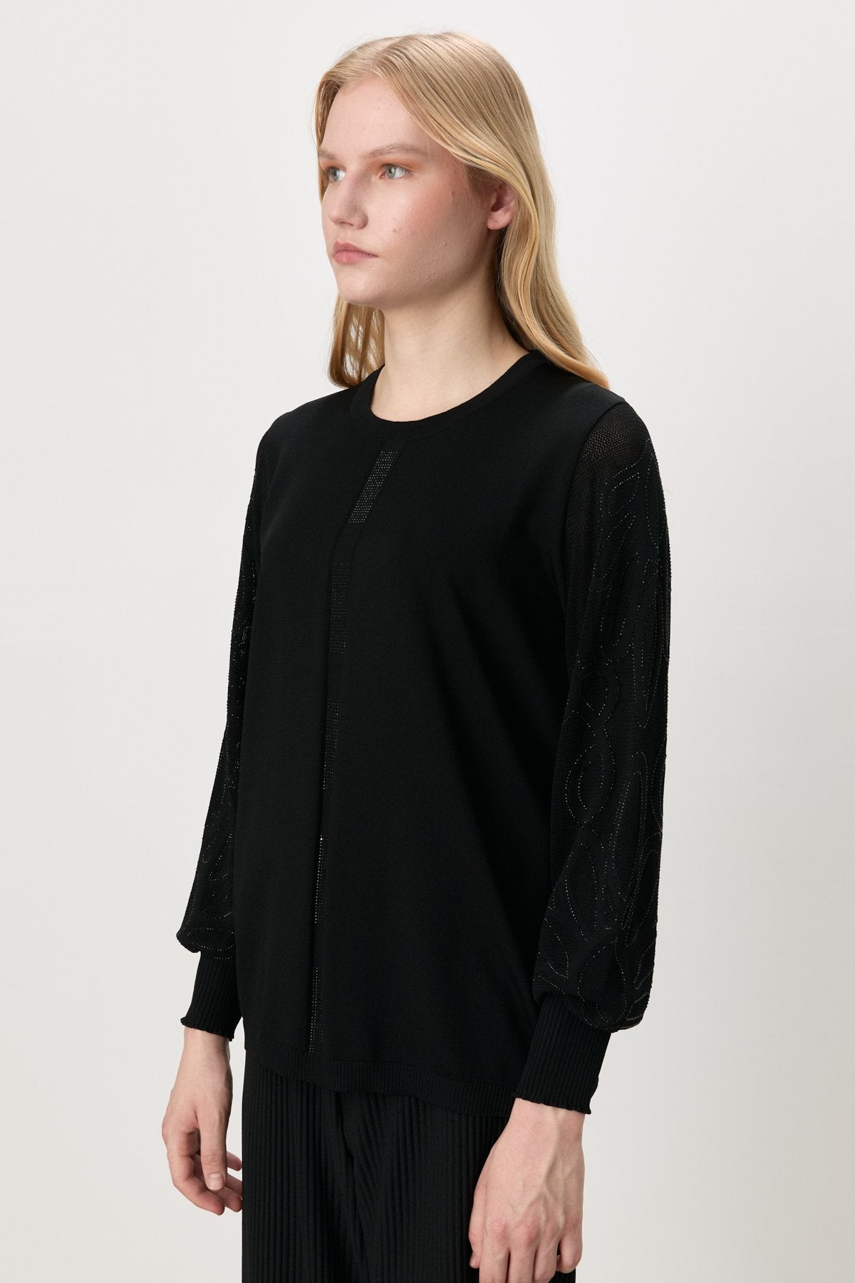 Plus Size Rayon Sweater - Black
