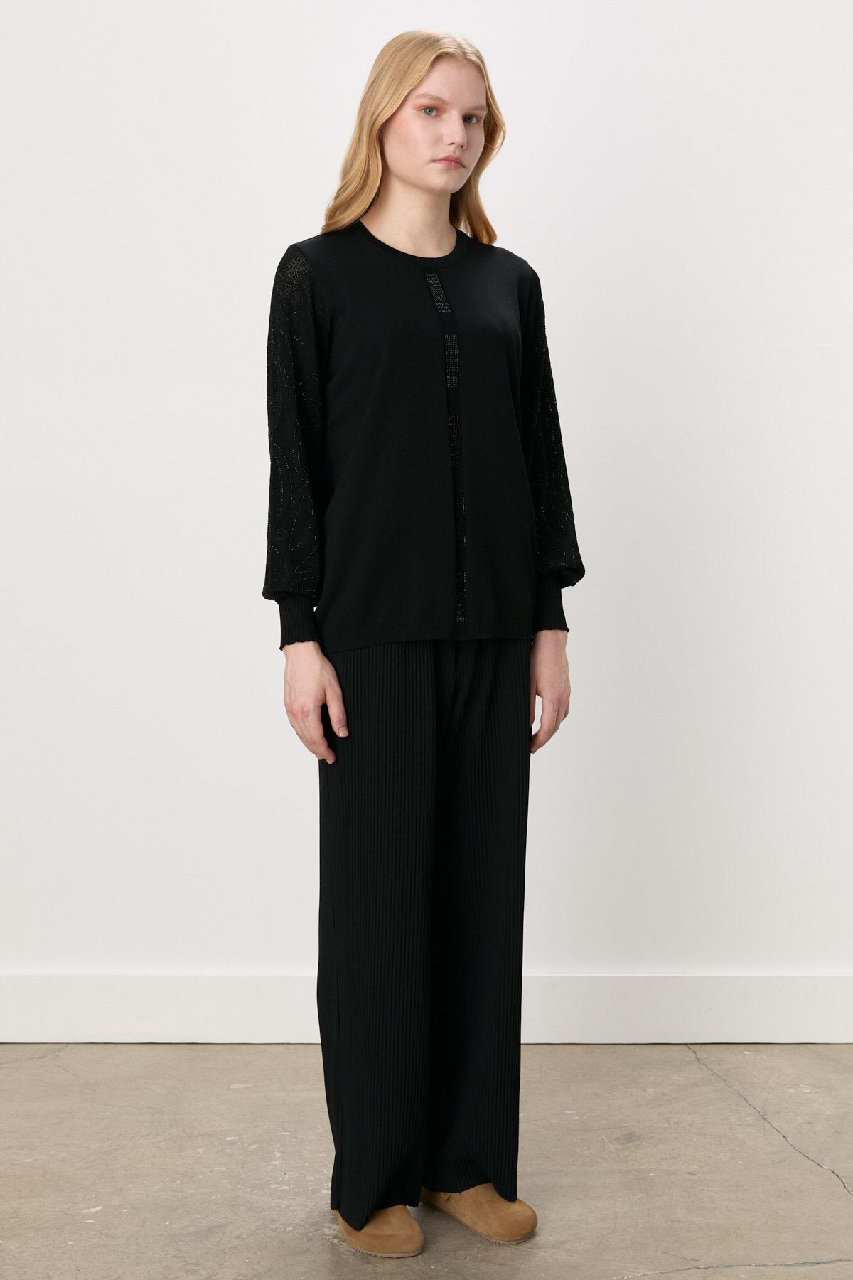 Plus Size Rayon Sweater - Black