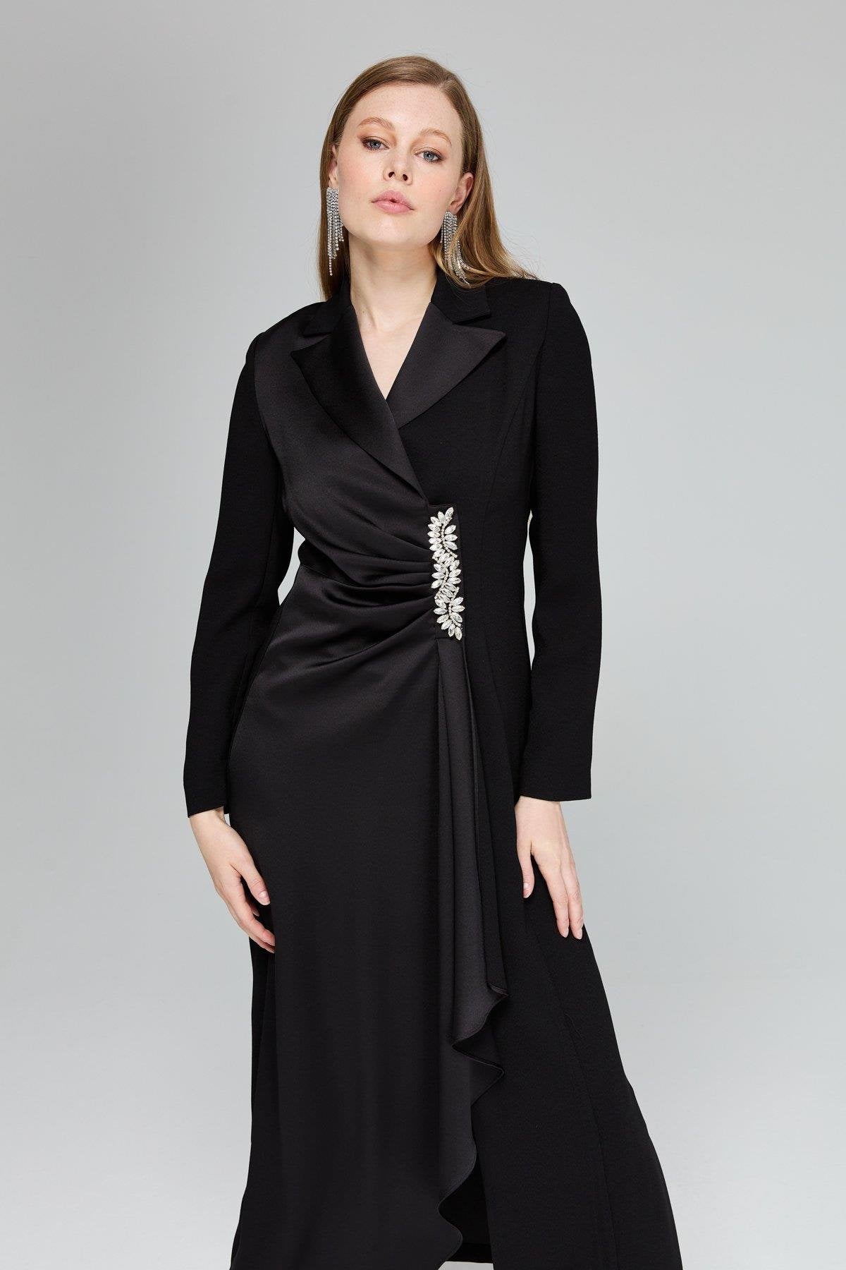 Büyük Beden Şık Kaftan Pantolon Takım - Siyah