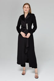 Plus Size Stylish Kaftan and Pants Set - Black
