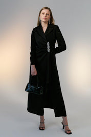 Plus Size Stylish Kaftan and Pants Set - Black