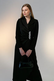 Plus Size Stylish Kaftan and Pants Set - Black