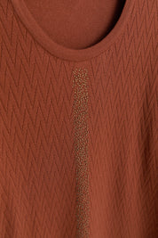 Plus Size Stone Striped Viscose Sweater - Tan