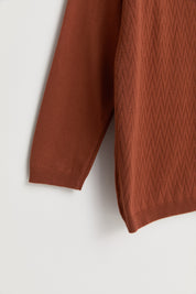 Plus Size Stone Striped Viscose Sweater - Tan