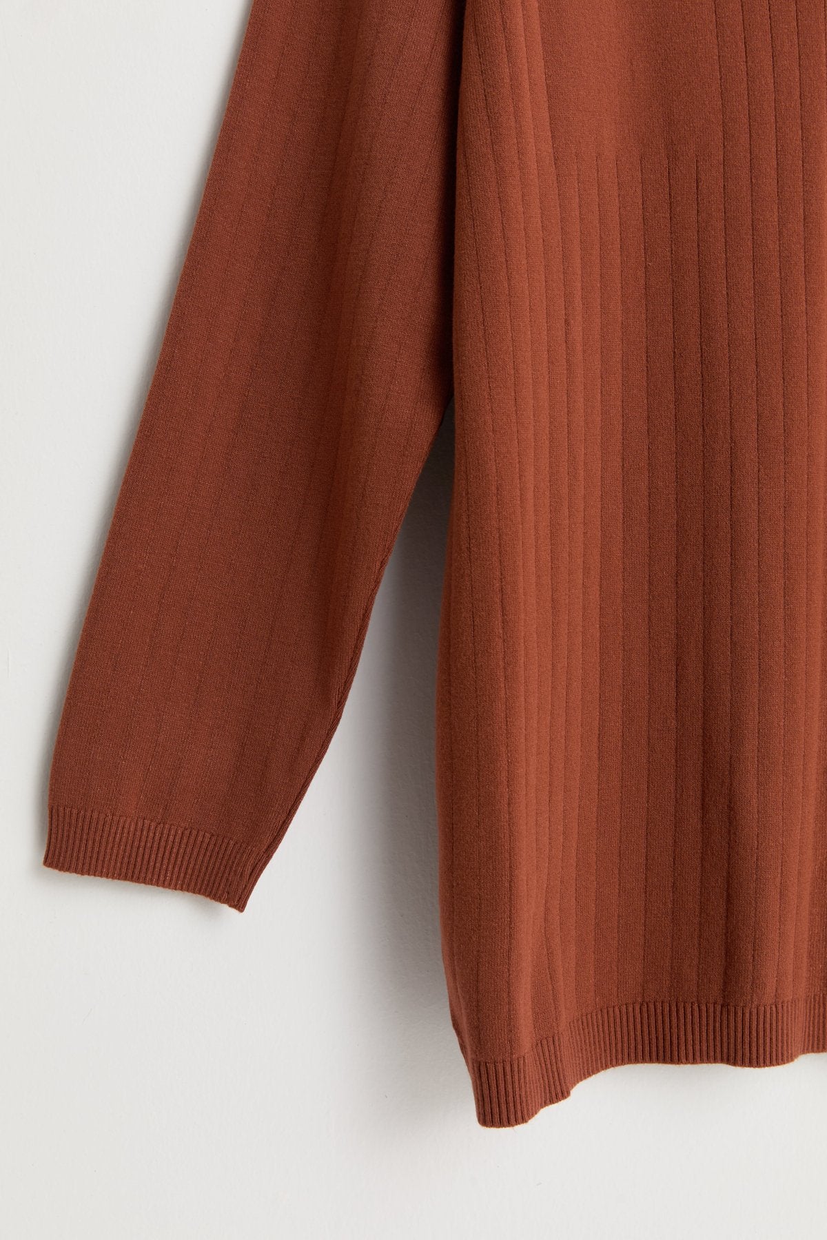 Plus Size V-Neck Viscose Sweater - Tan