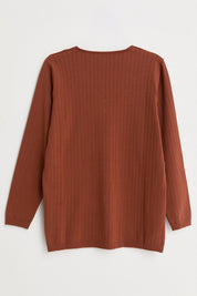 Plus Size V-Neck Viscose Sweater - Tan
