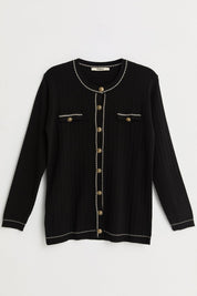 Plus Size Viscose Knit Sweater - Black