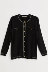Plus Size Viscose Knit Sweater - Black