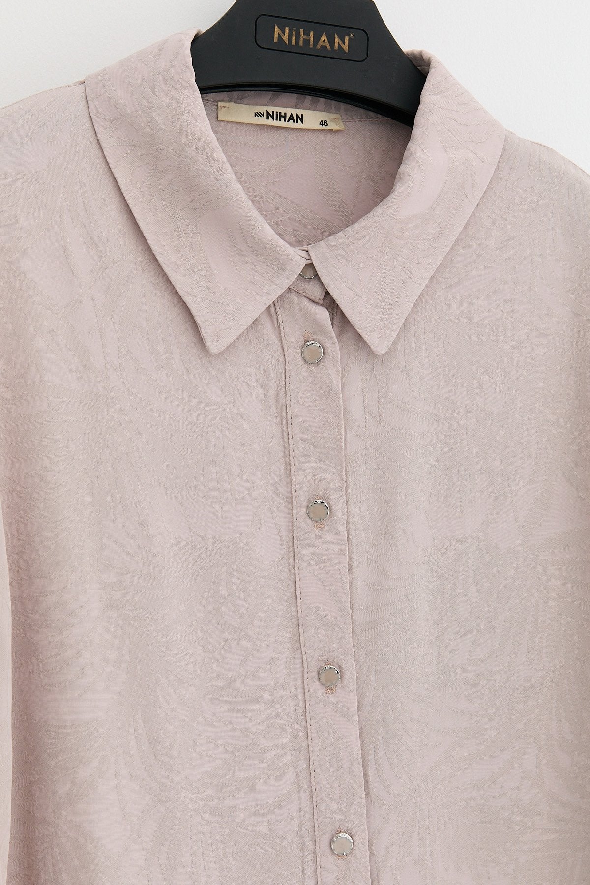 Plus Size Viscose Shirt with Side Slits - Beige