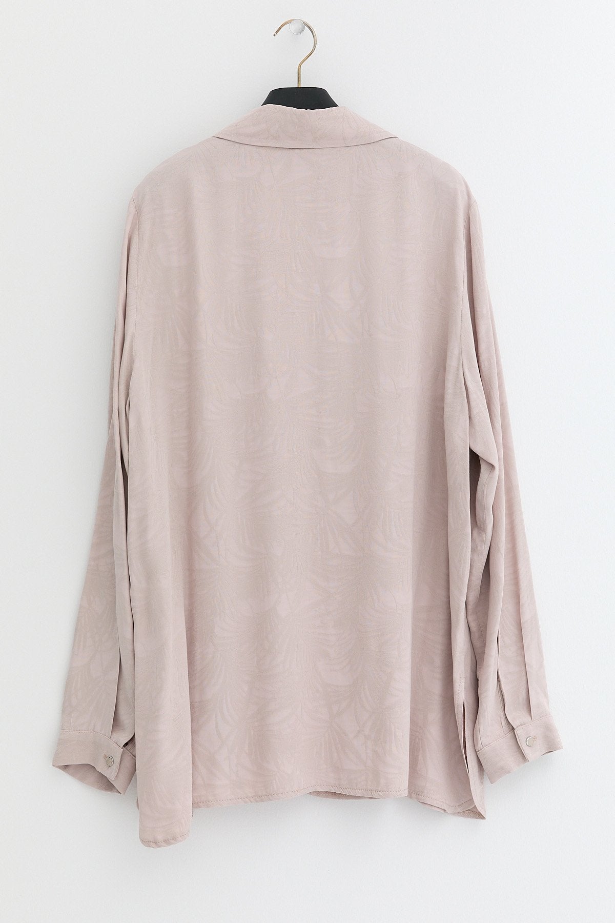 Plus Size Viscose Shirt with Side Slits - Beige