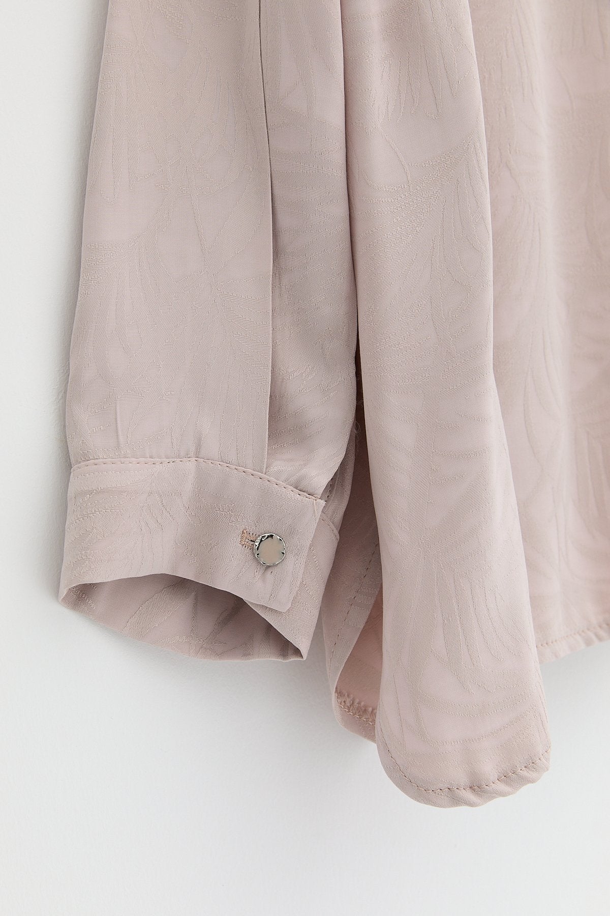 Plus Size Viscose Shirt with Side Slits - Beige