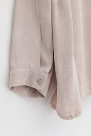 Plus Size Viscose Shirt with Side Slits - Beige