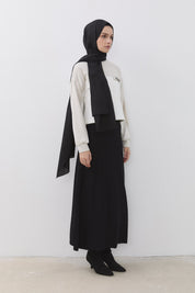 Büzgü Detaylı Örme Crop Bluz - Taş