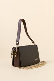 Monogram Çapraz Askılı Shopper Çanta - Kahve