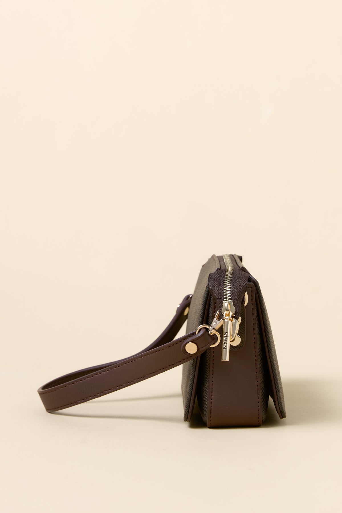 Monogram Çapraz Askılı Shopper Çanta - Kahve