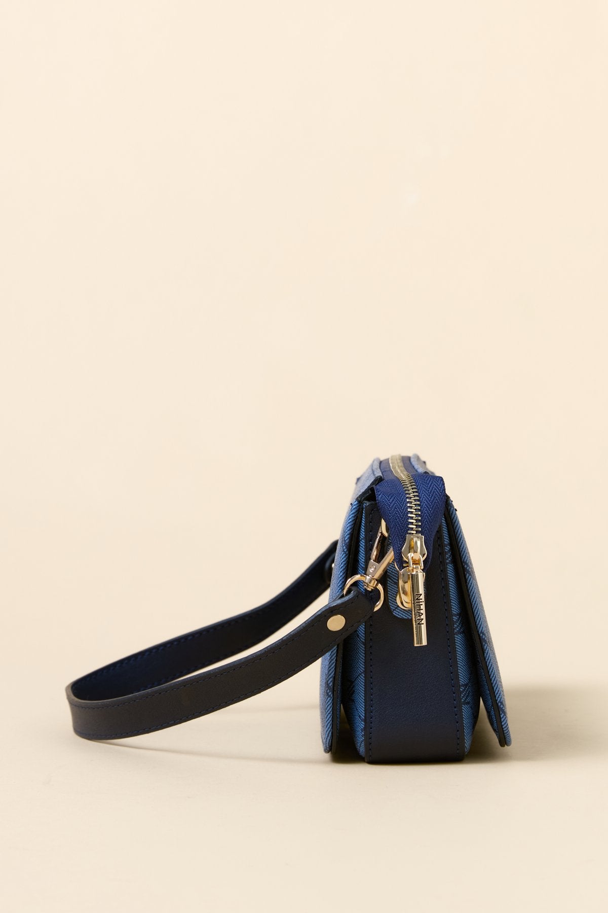 Monogram Crossbody Shopper Bag - Navy